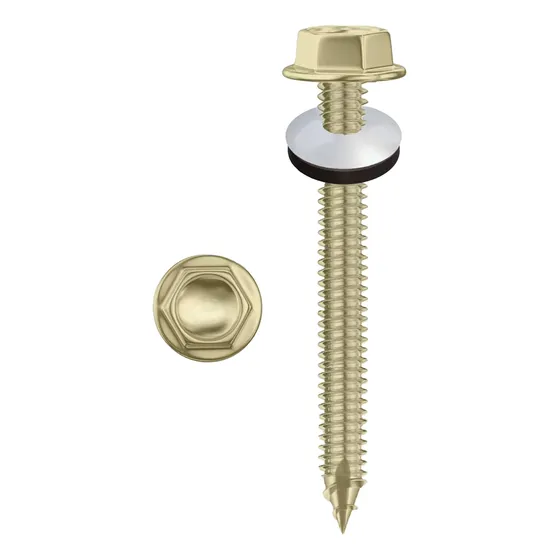 Tornillo Hexa Aguja 14 X 1 1/2 Techo Chapa Madera - X 100 U