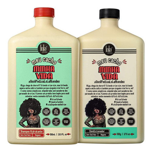 Kit Meu Cacho Minha Vida Shampoo E Condicionador 500ml Lola