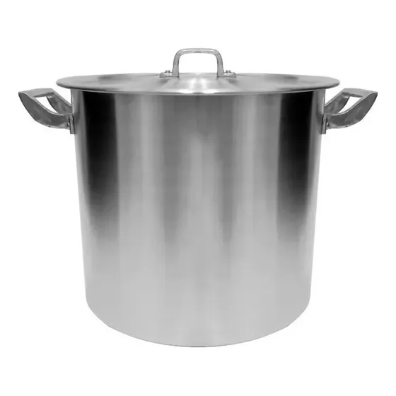 Olla Alta De Aluminio Gastronómica N° 28 Con Tapa 18 Litros 