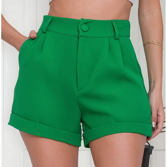 Short Social Alfaiataria Plus Size Feminina Roupa G1 G2 G3