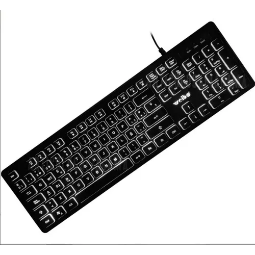 Teclado Gamer Usb Weibo Fc-560 Silencioso Con Luz Multimedia