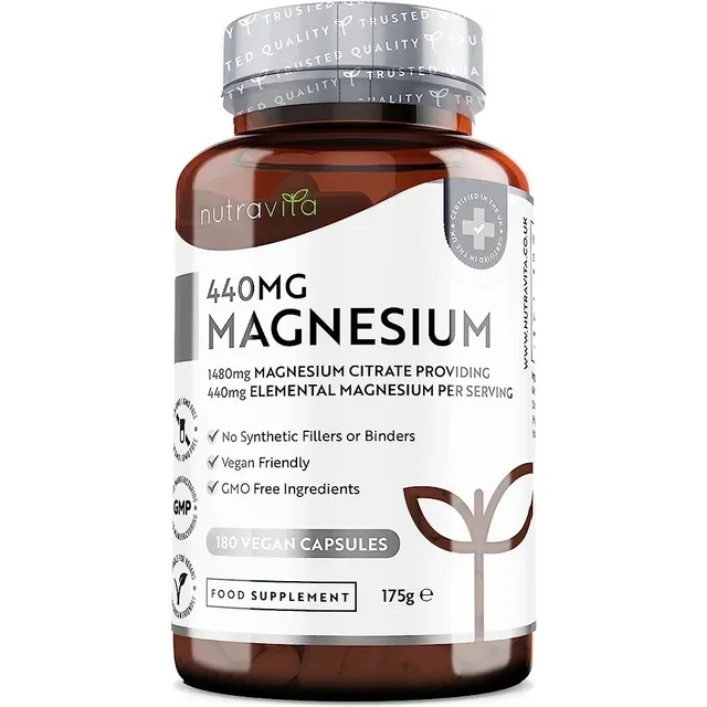 Magnesio Citrato 440 Mg Sin Gluten No Lactosa Vegan Eu