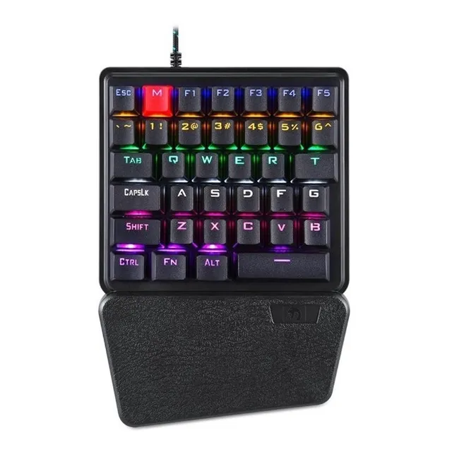Teclado Gamer Una Mano K106 Sensación Mecánico Led Rgb Negro