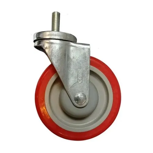 Rueda Plana Roja De Poliuretano Giratoria S/plataforma De 2
