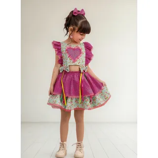 Vestido Festa Junina Romper Junino Infantil Roupa SĂŁo JoĂŁo. Vestido Festa Junina Romper Junino Infantil Roupa SĂŁo JoĂŁo.