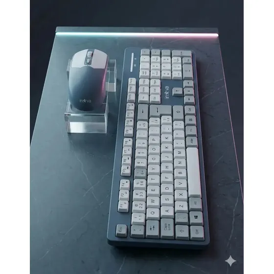 Kit Teclado E Mouse Ergonômico Abnt2 Silencioso 2.4g Cinza