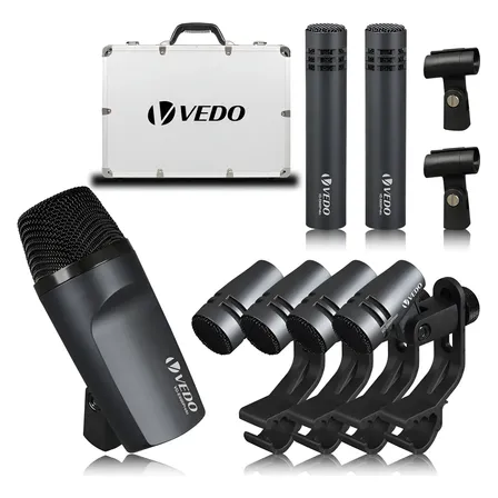 Vd-e600 Kit De Microfones Para Bateria Profissional 7 Peças Preto