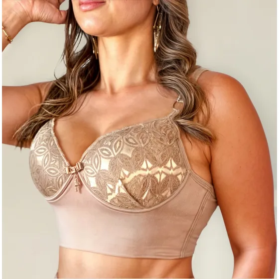 Sutiã Reforçado Plus Size Sustentação Com Bojo Lateral Larga