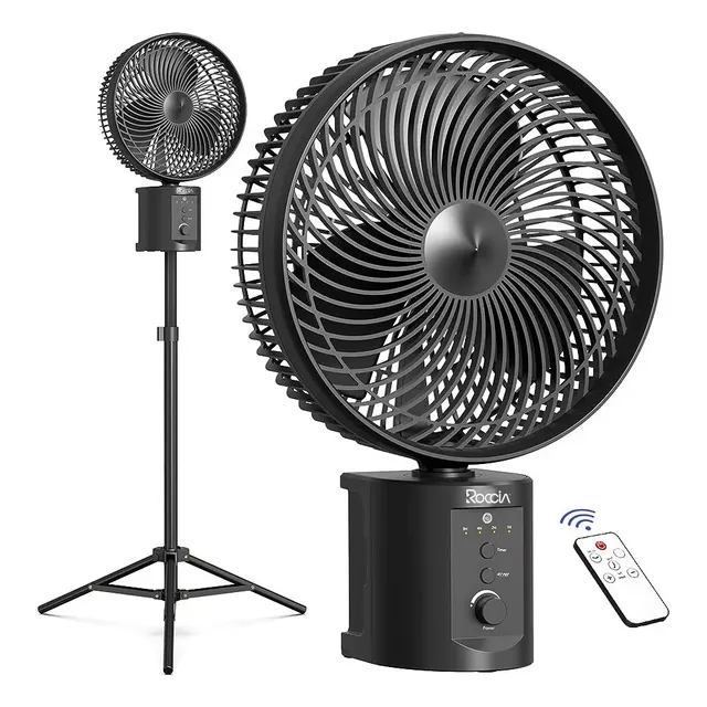 Roccia Ventilador Recargable De 10 Pulgadas Con Rociador