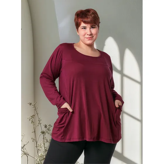 Remera Kavachi Mujer Evase Modal Con Bolsillos