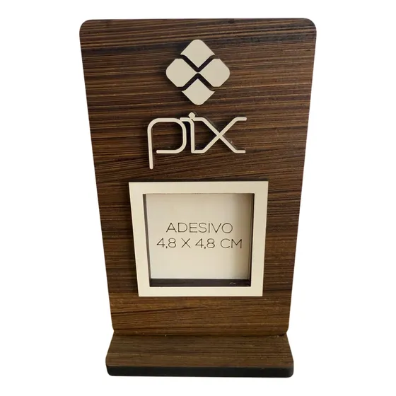 Display  Pix Para Pagamento Qr Code Placa  Mdf Madeira