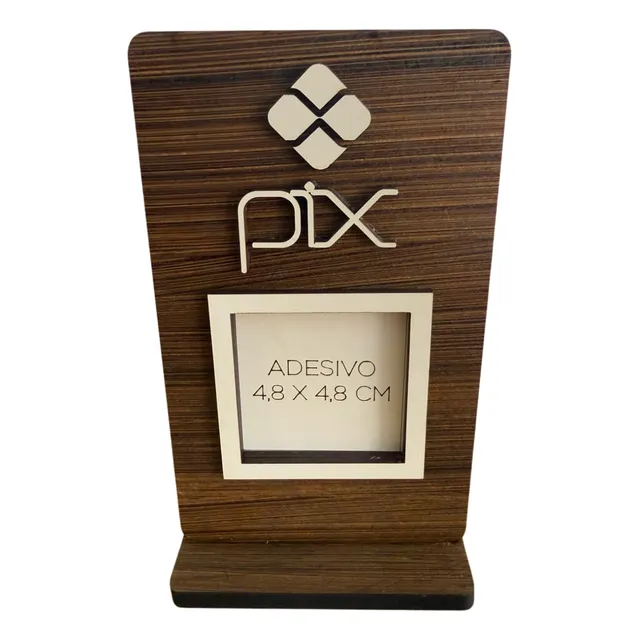Display  Pix Para Pagamento Qr Code Placa  Mdf Madeira