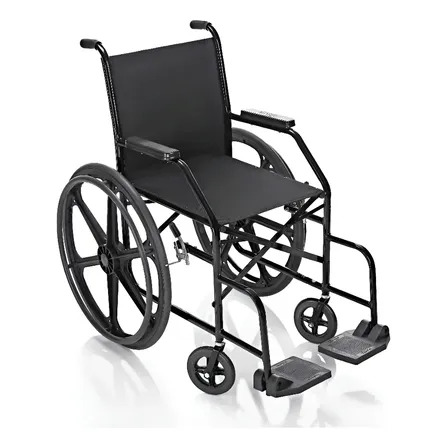 Cadeira De Rodas Simples Pl002 Prolife Com Pneu Inflável Preto