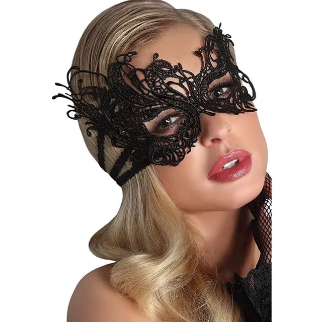 Antifaz De Encaje Veneciano  Sexy Mascara Disfraces Negro