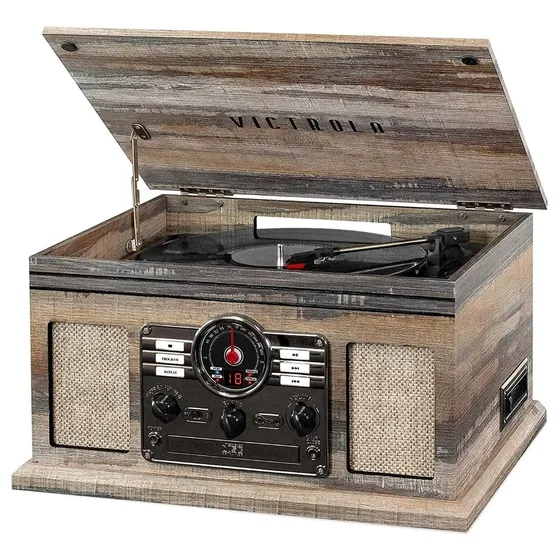 Tocadisco Victrola + Radio + Cd + Cassette + Bluetooth + Aux