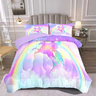 Juego De Cama Infantil 3 Piezas Unicornio Arcoíris Juego De Cama Infantil 3 Piezas Unicornio Arcoíris