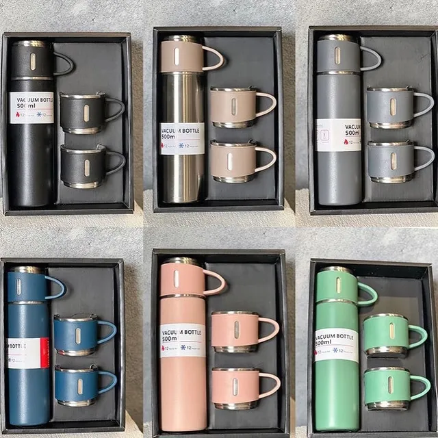 Termo Vacuum Acero Inoxidable 3 Tazas, Para Café, Te, Jugos