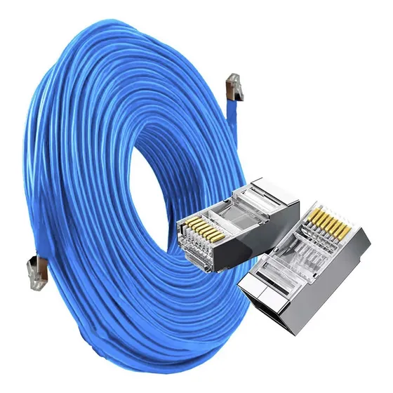 Cabo De Rede Cftv Blindado Ftp Gigabit Crimpado Pronto 15m