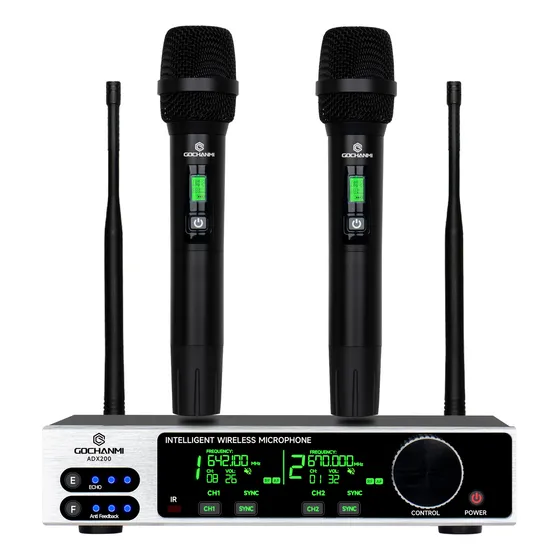 Microfono Gc Adx200 Inalambrico Uhf Dinamico 2 Canales Mano