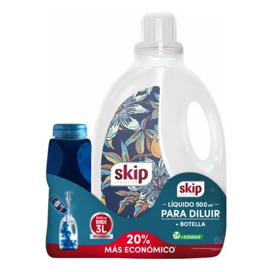 Detergente Skip Ropa Diluible 500ml+ Botella