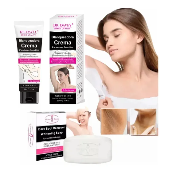 Pack Aclarante Zonas Intimas Crema Blanqueadora Y Jabon