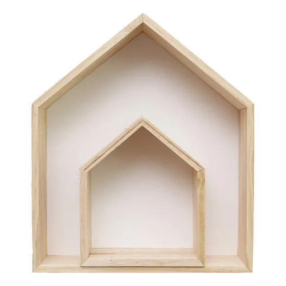 Sweet Fanmulin 2 Estante Madera Forma Casa Para Pared Niño