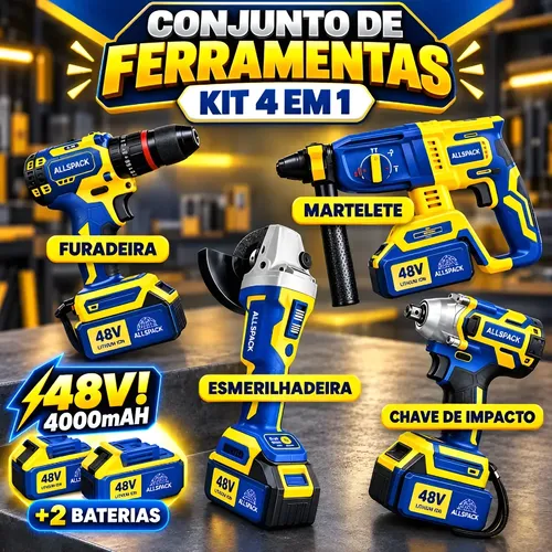 Conjunto total de 166 peças: furadeira e chave de fenda sem