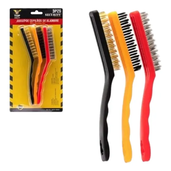 Juego De Cepillos De Alambre Laton Acero Nylon Security