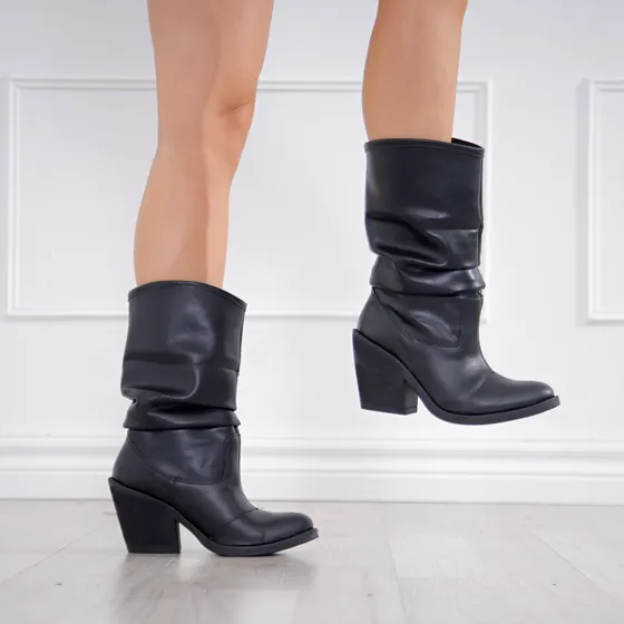 Botas Mujer Abuchonadas Con Taco Medio