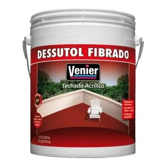 Dessutol Triple Fibrado Techos Acrilico Impermeabilizante X 10kg Color Blanco Venier