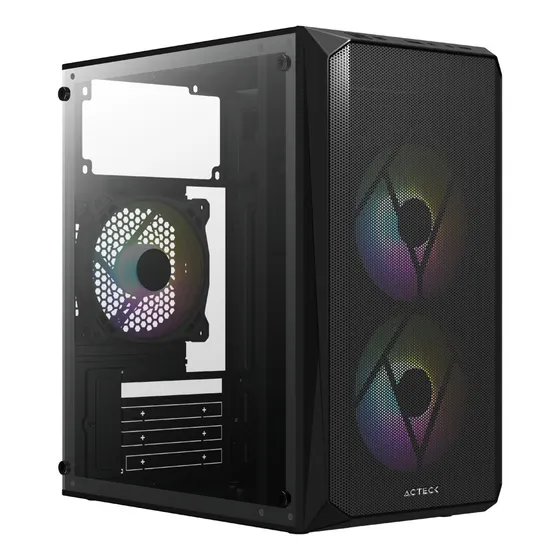 Gabinete Doom Gi630: M-atx, 500w, Usb 3.0, Rgb, Negro/blanco