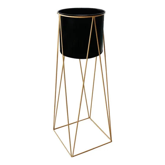 Macetero Maceta Pedestal Negro Grande