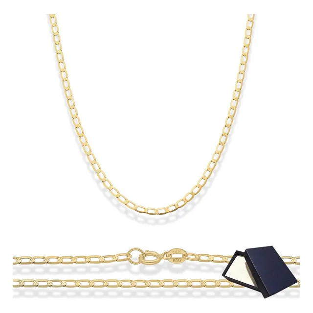 Cadena Barbada Oro Sólido 14k Kilates 45cm 1.5mm Italy Mujer Niños Niña Moon Rock Barbado Barbada Oro Puro 14k Italy Italiano Dama Niña Regalo Novia Mujer Oro Italiano 14k Cadena Oro Joyería Fina 14k