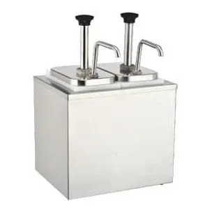 Dispensador Salsa Doble Cabeza Bomba Condimento Acero