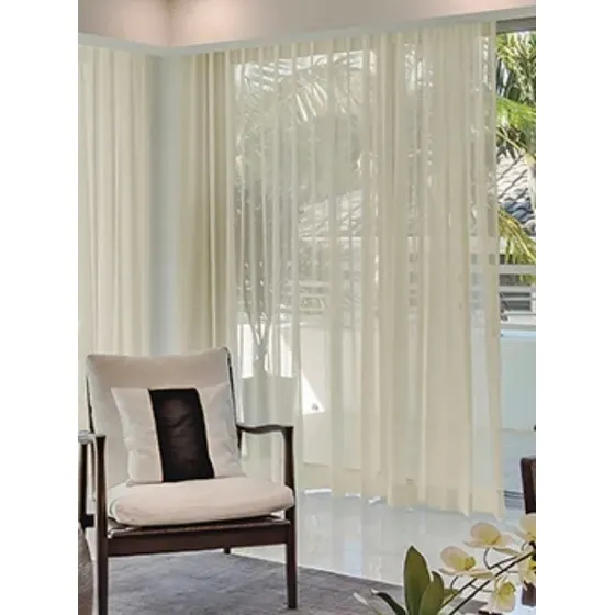 Juego De Cortinas Voile Jean Cartier Premium Blanco Natural