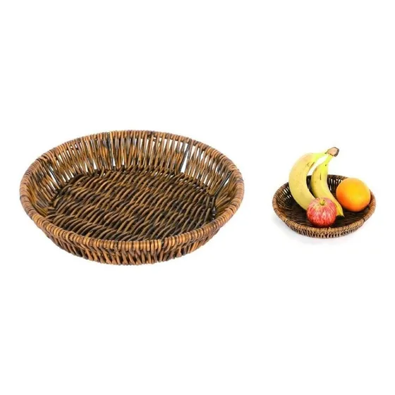 Cesta De Mimbre Para Frutas O Verduras 22 Cm Color Marrón