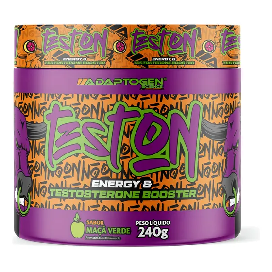 Test On Energia E Testosterone Booster 240g - Adaptogen Sabor Maçã verde