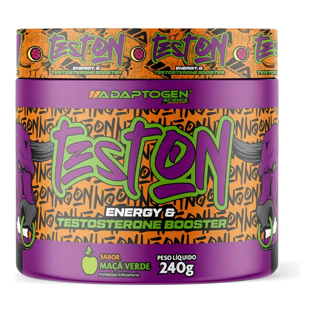 Test On Energia E Testosterone Booster 240g - Adaptogen Sabor Maçã verde