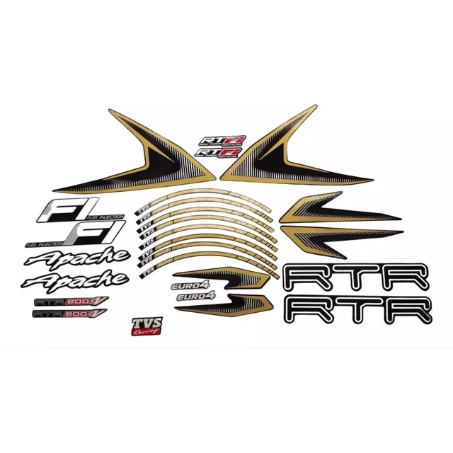 Kit Completo De Calcomanias Tvs Apache 200 Fi (2020-2024)