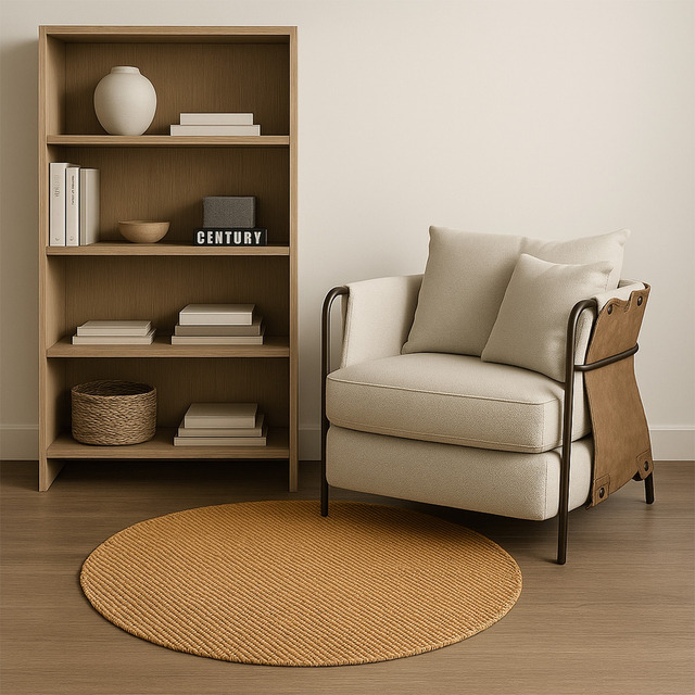 Tapete Sisal Basic Bege Redondo Antiderrapante 0,95x0,95 Tapete Sisal Basic Bege Redondo Antiderrapante 0,95x0,95