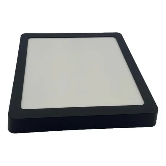 Plafon Led Cuadrado Negro 18w Calido Lucciola