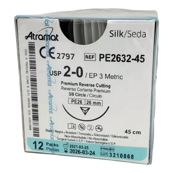 Sutura Seda Atramat C/12pz