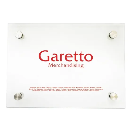 Cristal Letrero O Señal Personalizable Imp. 50 X 30 Garetto