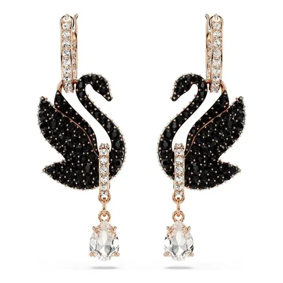 Aros Swarovski Cisne Negro Gota Colgante Iconic Swan