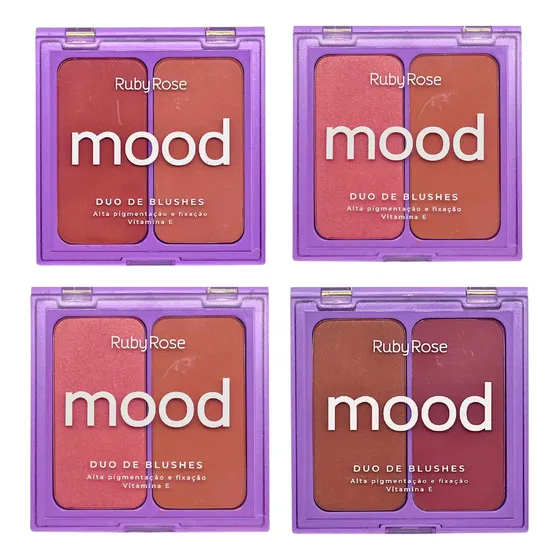 Duo Blush Mood Alta Pigmentação E Vitamina E - Ruby Rose Tom Da Maquiagem B60/b10
