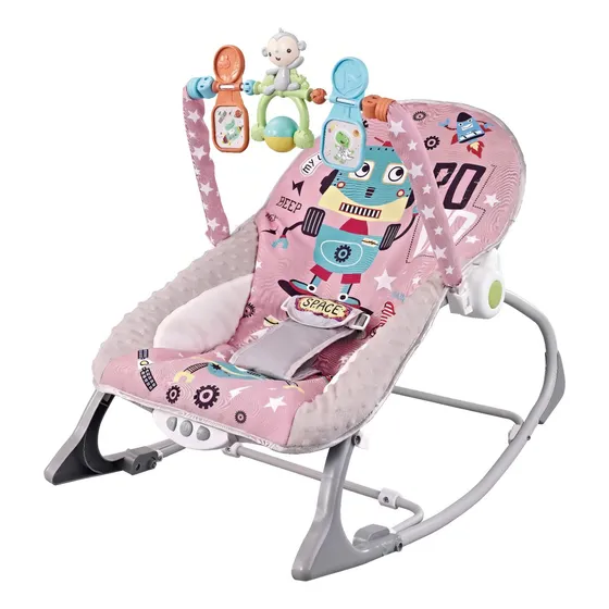 Mecedora Musical Con Juegos Y Vibracion Priori 6115 Color Rosa Robot