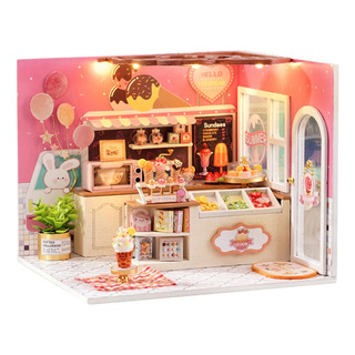 Casa De Muñecas Hecha A Mano Kit De Bricolaje Heladería Casa De Muñecas Hecha A Mano Kit De Bricolaje Heladería