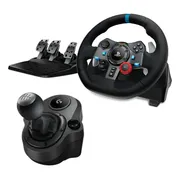 Kit Volante Negro Con Pedales Y Palanca Logitech Com01