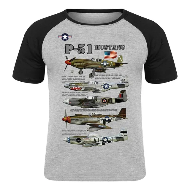 Camisa Camiseta Avião Caça Bombardeiro P51 Mustang P 51 Usaf