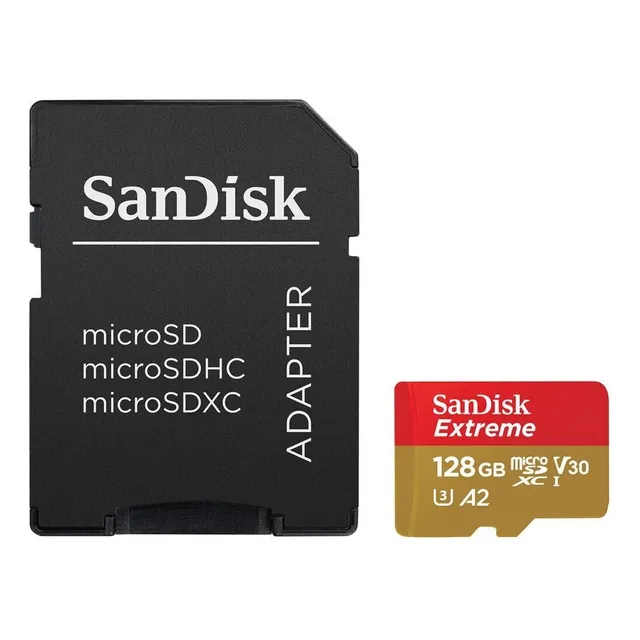 Tarjeta Sandisk Extreme Micro SDHC UHS I de 128 GB y 190 MB/s
